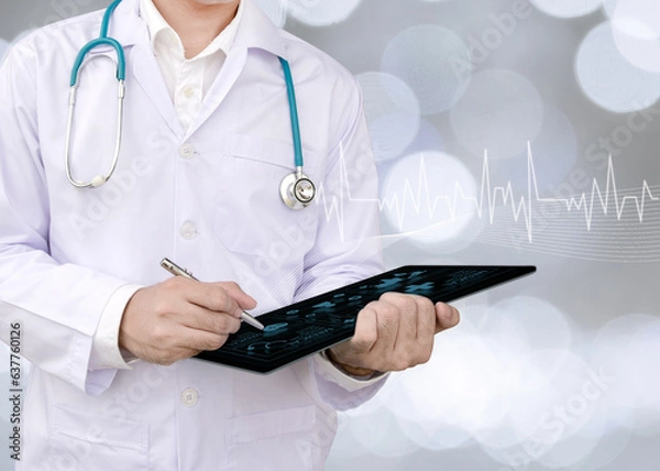 Obraz Doctor Using Digital Tablet. Healthcare Medicine Concept