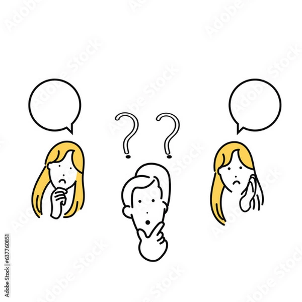 Obraz 不安な表情をする親子・若い家族のイメージイラスト素材