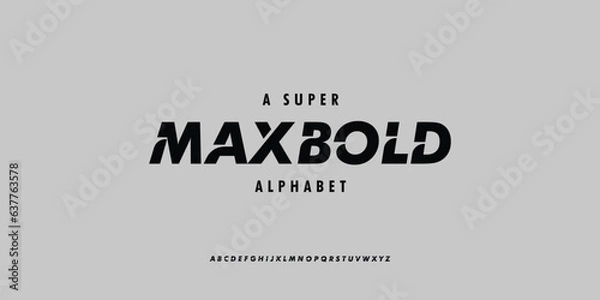Obraz Bold and Italic alphabet typography font vector for logo and branding