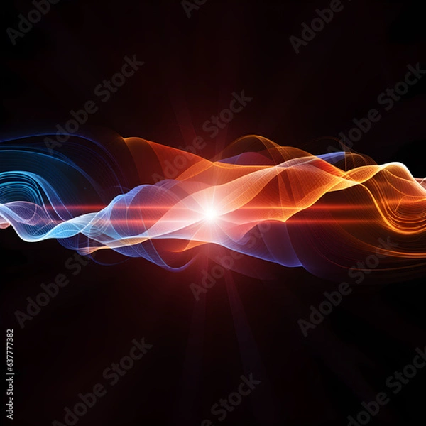 Fototapeta Red Energy Flow Background 