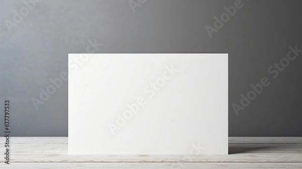 Fototapeta White blank space card for name place folded with clipping path. Mockup image