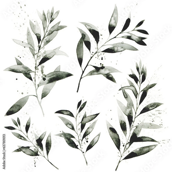 Obraz Tree leaves set