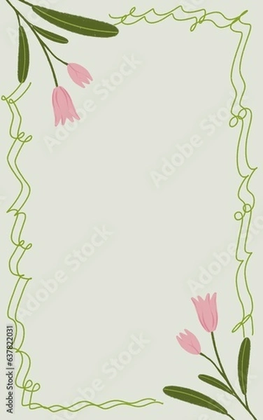 Obraz frame with flowers