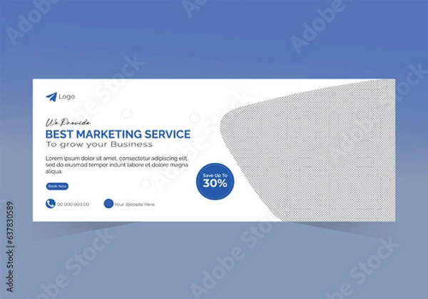 Fototapeta Email signature template design or email footer or Facebook cover template