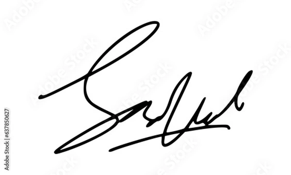 Fototapeta Abstract Signature Idea Starting With Letter S for Document. Vector with Transparent Background.