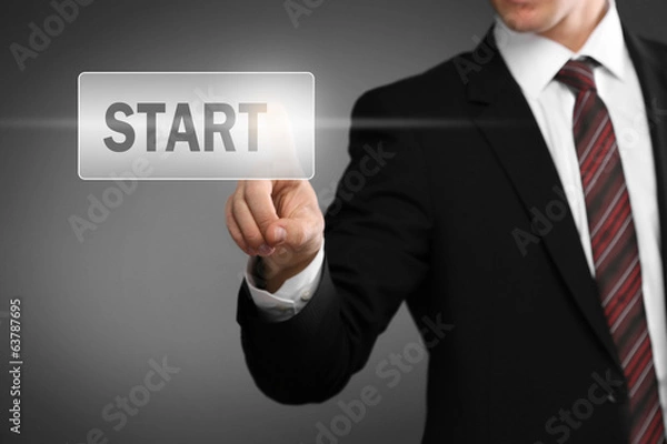 Obraz Mann drückt auf Start
