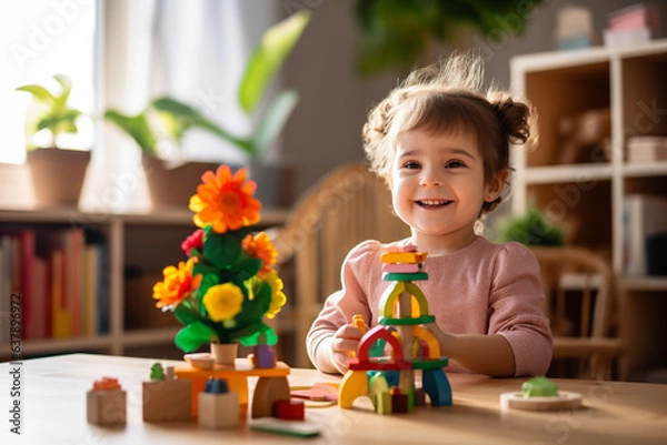 Obraz Child learning and growing. Generative AI