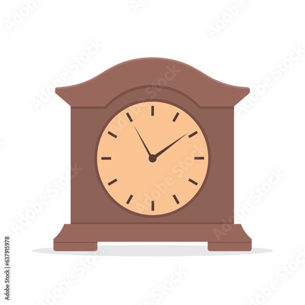 Obraz Vintage style brown fireplace clock