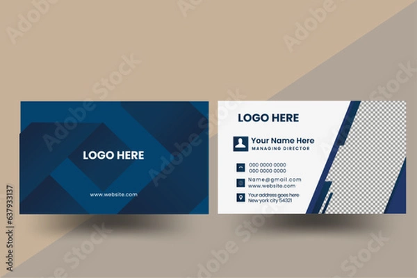 Obraz Double-sided creative and modern business card template. Vector illustration.
