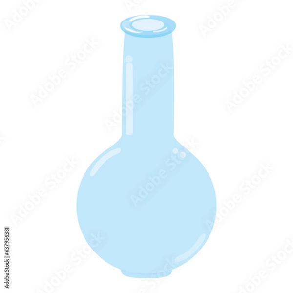 Obraz Cute transparent blue glass flower vase, jar. Isolated on white background, flat design, EPS10 vector