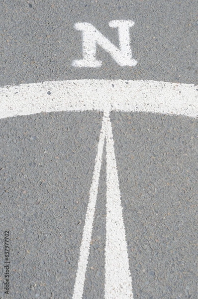 Obraz North Symbol On A Compass Rose