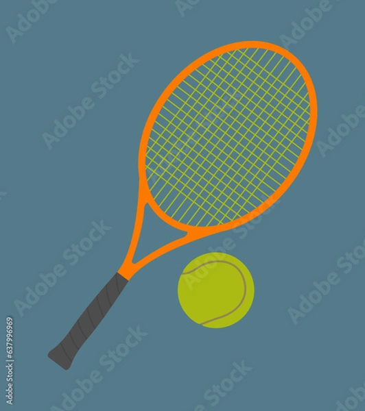 Obraz Set of Tennis racket with Tennis Ball Illustration Design Vector