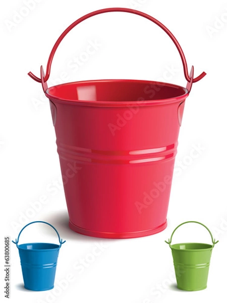 Fototapeta Bucket set. Isolated. Vector Illustration