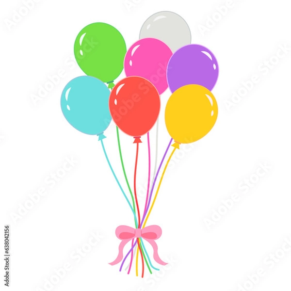 Obraz 束ねた風船のカラフルイラスト素材
