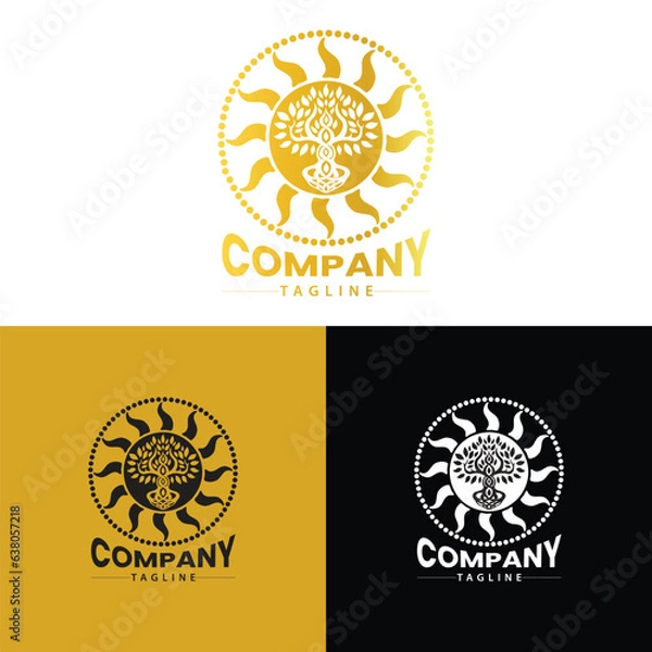 Obraz Golden Tree Logo Design Vector | Logo Vector | Logo Template 