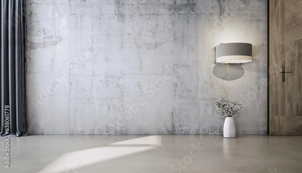 Fototapeta modern interior design of living room with empty concrete wall background. 3D
