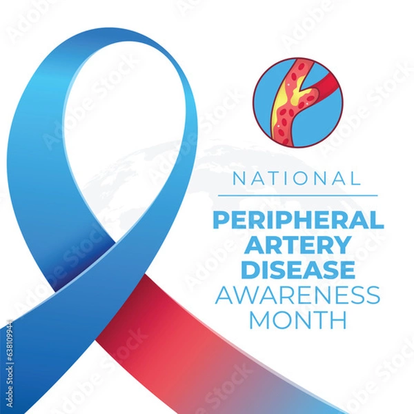 Fototapeta National Peripheral Artery Disease Awareness Month design template good for celebration. ribbon design template. flat design. vector eps 10.