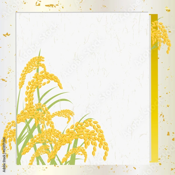 Obraz 稲穂　秋　収穫　米