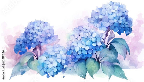 Obraz floral watercolor background hydrangea flower