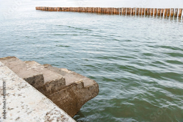 Obraz Abstract view of pier with staircase.