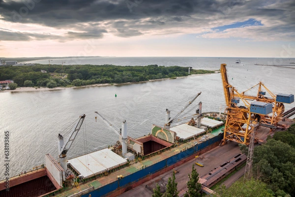 Fototapeta Cargo port in Poland. Swinoujscie at Baltic sea.