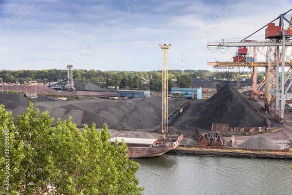 Obraz Cargo port in Poland. Coal handling.