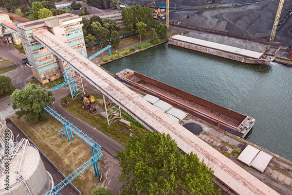 Fototapeta Cargo port in Poland. Coal handling.