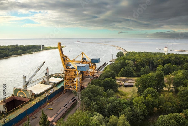 Fototapeta Cargo port in Poland. Swinoujscie at Baltic sea.