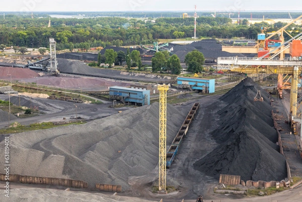 Fototapeta Cargo port in Poland. Coal handling.