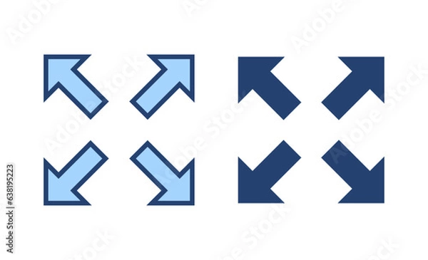 Fototapeta Fullscreen Icon vector. Expand to full screen sign and symbol. Arrows symbol