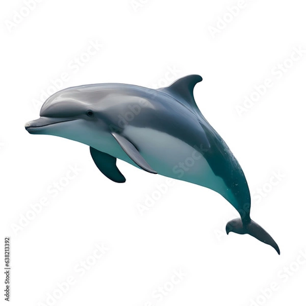 Fototapeta Dolphin isolated on white. Generative AI