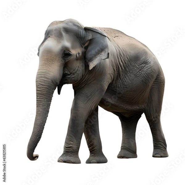 Fototapeta elephant isolated on white. Generative AI
