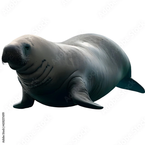 Fototapeta sea ​​cow isolated a transparent background. generative AI