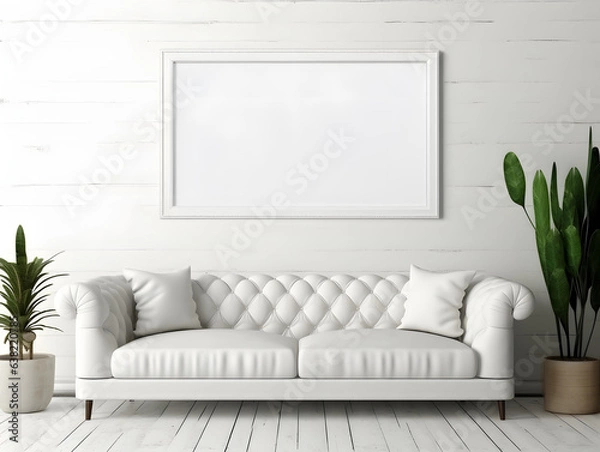 Fototapeta Modern Gallery Picture Mockup, generative ai