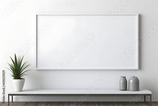Fototapeta Polished Interior Picture Mockup, generative ai