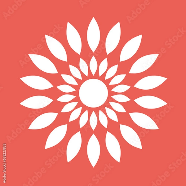 Fototapeta Seamless Colorful Single Flower Pattern. Seamless pattern of Single Flower in colorful style. Add color to your digital project with our pattern!