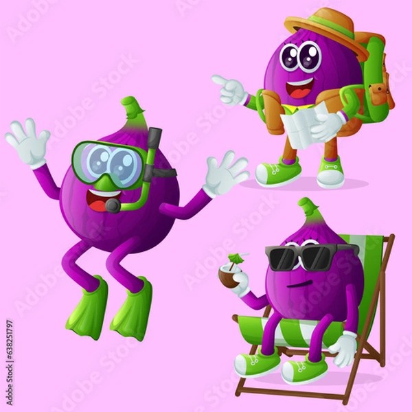 Obraz Cute fig characters on vacation