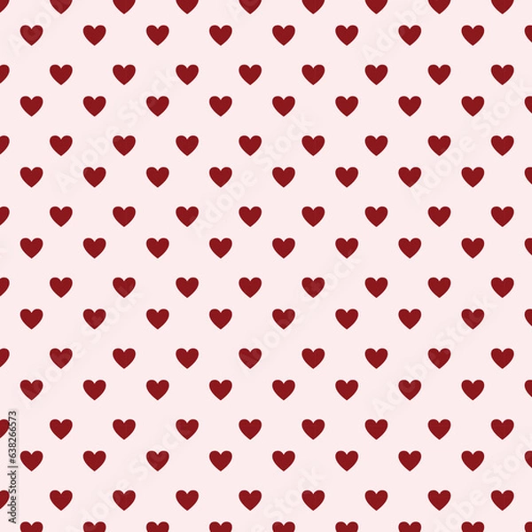 Fototapeta Red Heart with Pink Valentine's Day Love Background Allover Seamless Pattern Design Artwork 