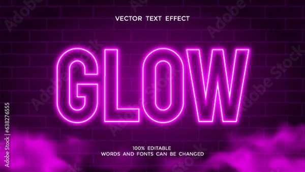 Obraz purple neon glow editable text effect