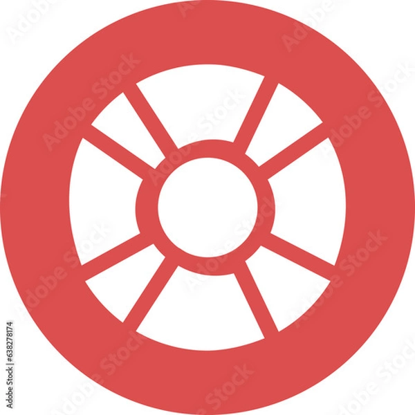 Fototapeta lifebuoy icon in simple circle.