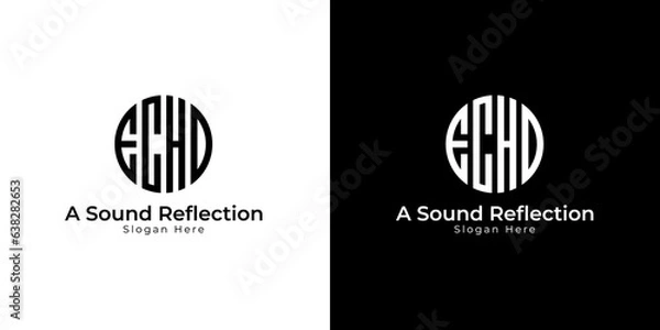 Fototapeta Word ECHO creative circle 4 Letters logo design vector