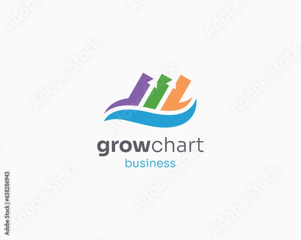 Obraz Colorful growing chart technology logo