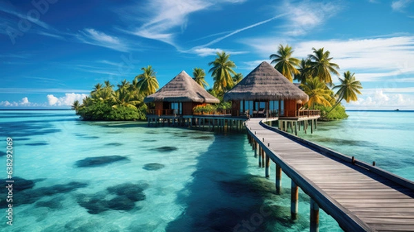 Obraz Beautiful Maldives travel destination. Generative AI