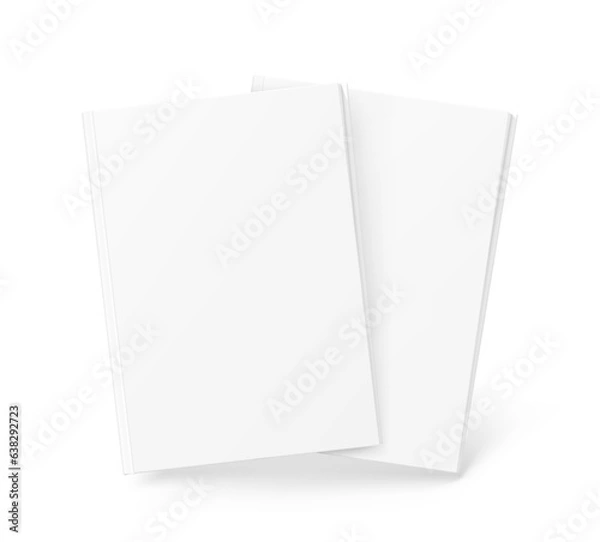 Fototapeta Set of cover books mockup. Vector illustration isolated on white background. It can be used for promo, catalogs, brochures, magazines, etc. Ready for your design. EPS10.