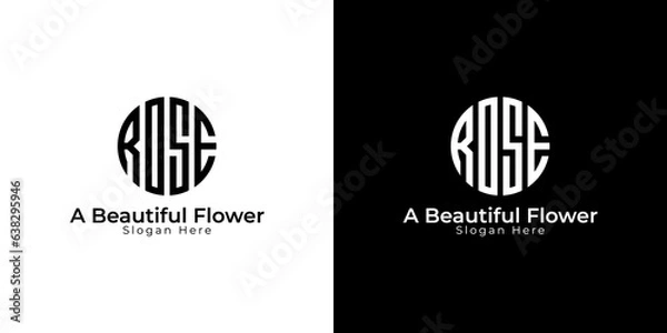 Fototapeta Word ROSE creative circle 4 Letters logo design vector