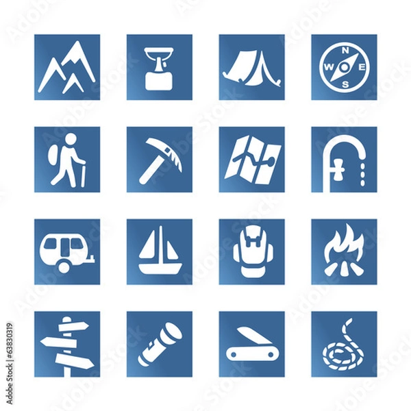 Obraz Hiking set icons