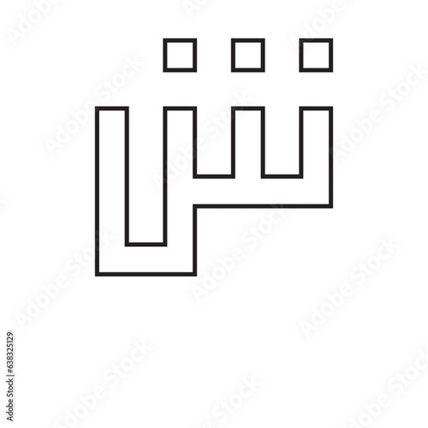 Fototapeta Kufi font outline