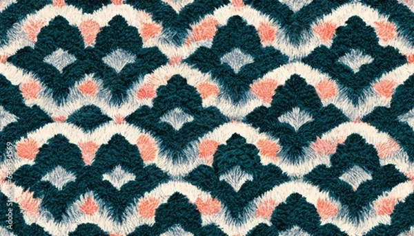 Fototapeta Ikat seamless pattern traditional pattern background. Beautiful Ethnic abstract ikat art. rug texture vector ethnic tribal pattern seamless in decoration.