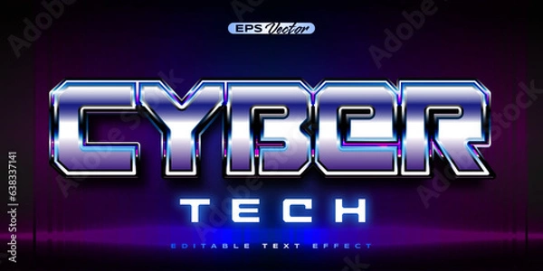 Obraz Retro shiny Y2K editable text effect cyber tech
