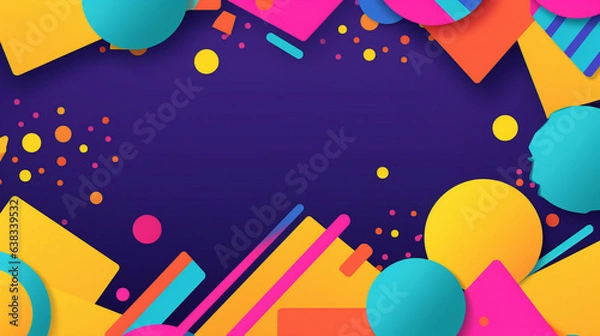 Obraz 90s theme Party Background with empty copy space. Generative AI.